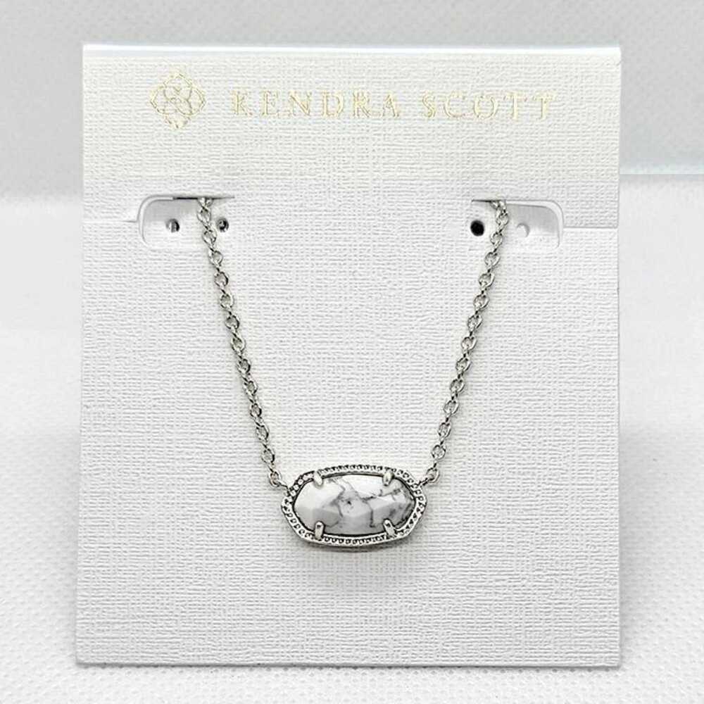 Kendra Scott Elisa Satellite Silver Pendant Necklace in White Howlite